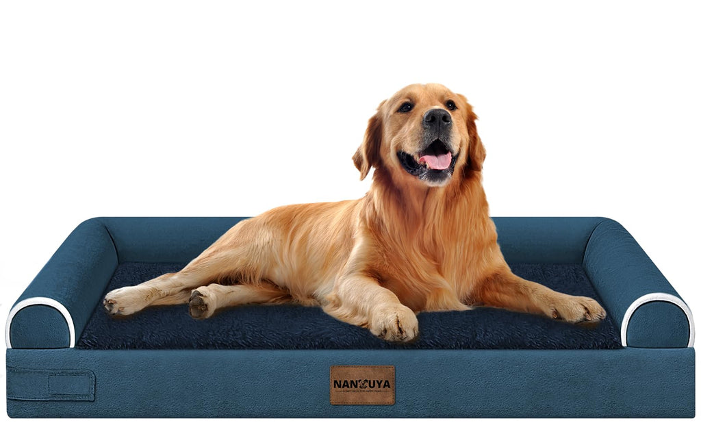 NANUYA Orthopedic Dog Bed for X-Large Dogs, 40 x 32 Inch, Navy Blue