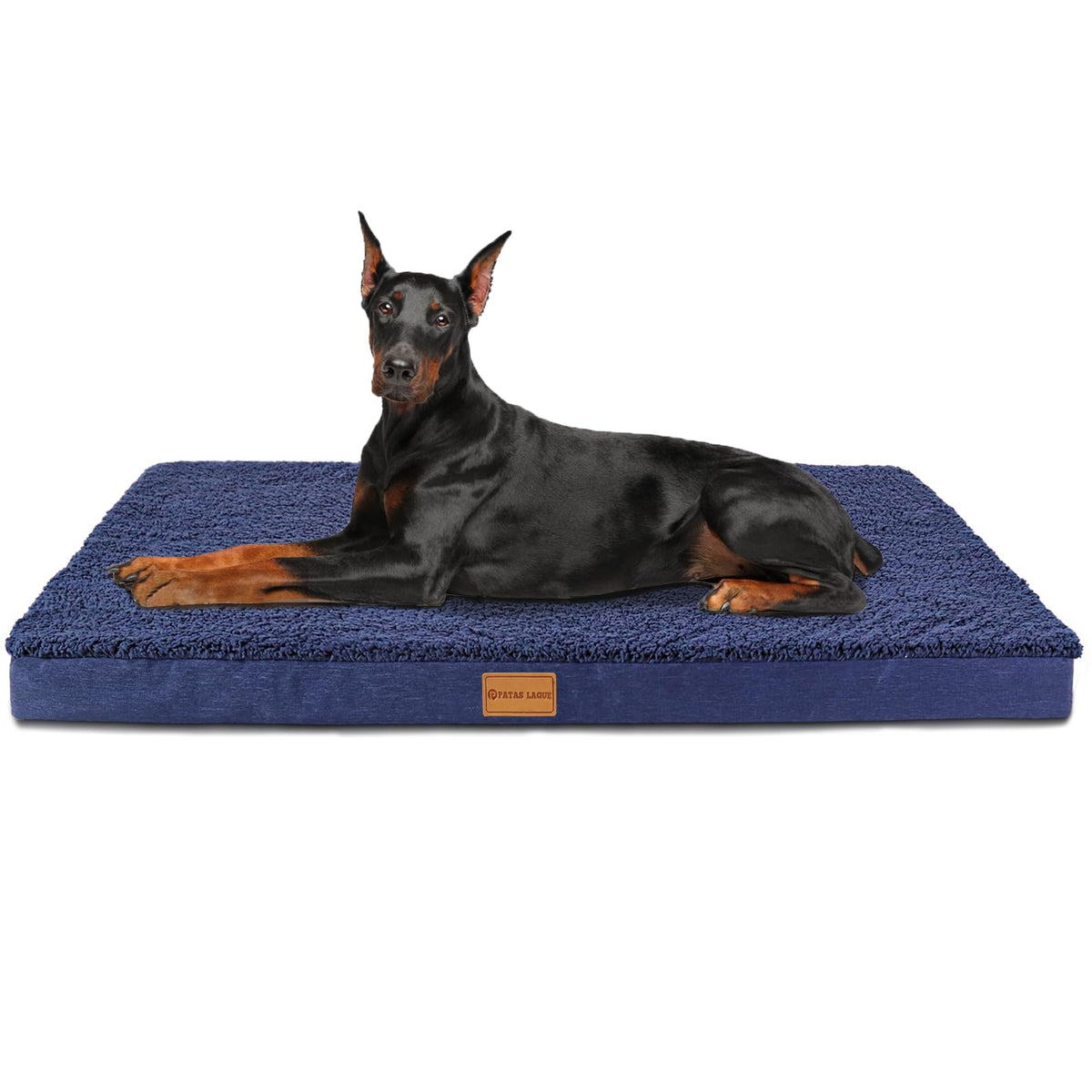 Patas Lague Orthopedic Large Dog Bed Washable Pet Sofa Mat 48''X30'' Black