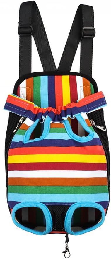 Pet Dog Puppy Cat Carrier Five Holes Backpack Double Shoulder Straps Mesh Front Chest Backpack Bag