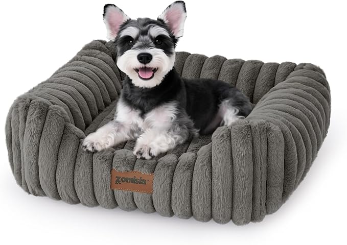 ZOMISIA Small Dog Bed, Cat Bed for Indoor Cats with Washable Cover, 20x19''