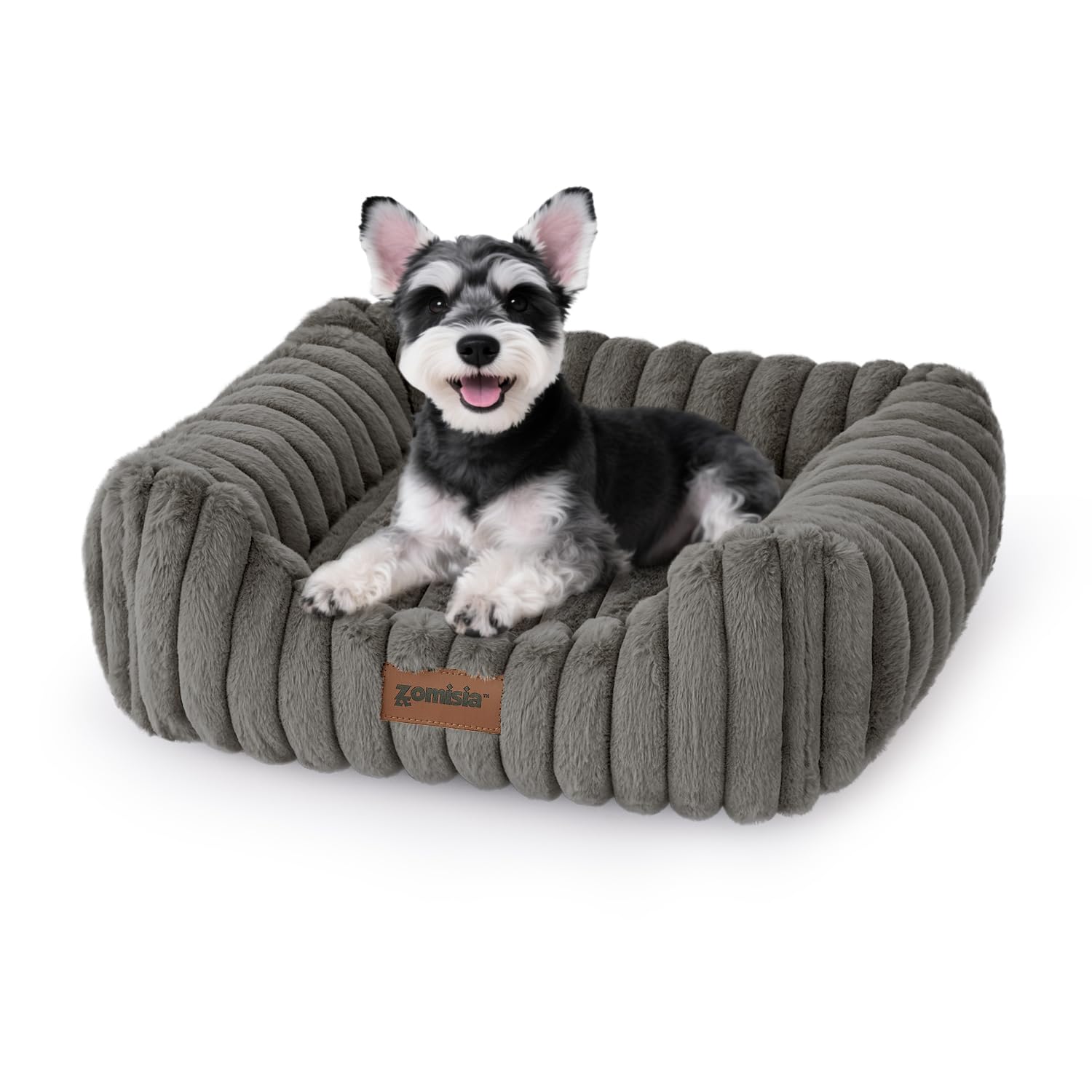 ZOMISIA Small Dog Bed, Cat Bed for Indoor Cats with Washable Cover, 20x19''