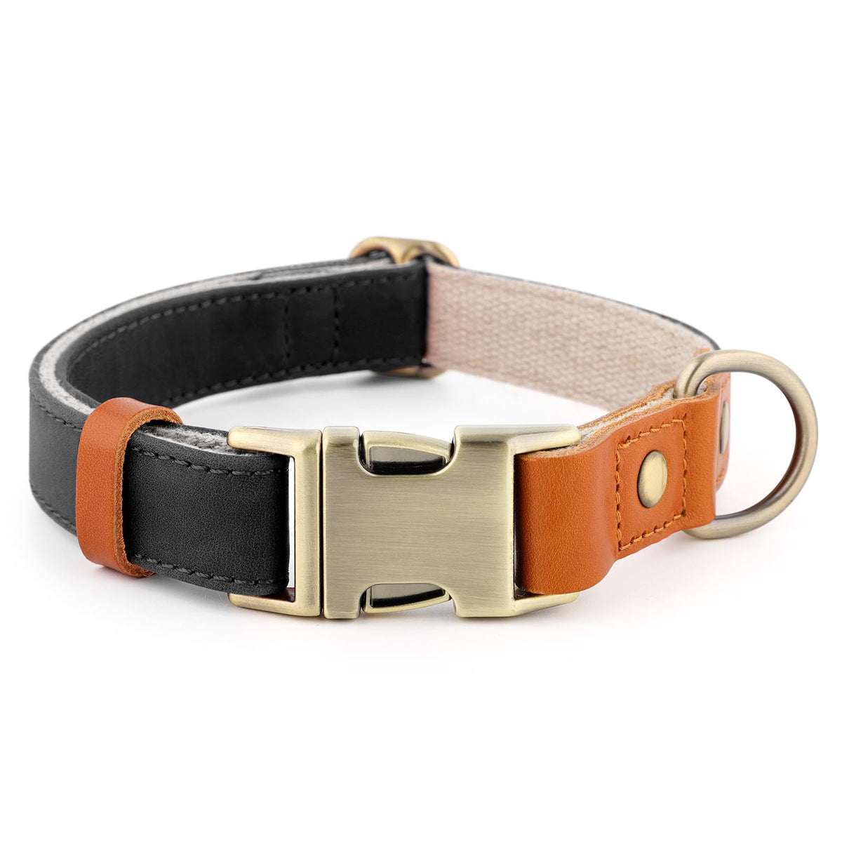 Plutus Pet Genuine Leather & Hemp Dog Collar, Adjustable, Gentle & Stylish