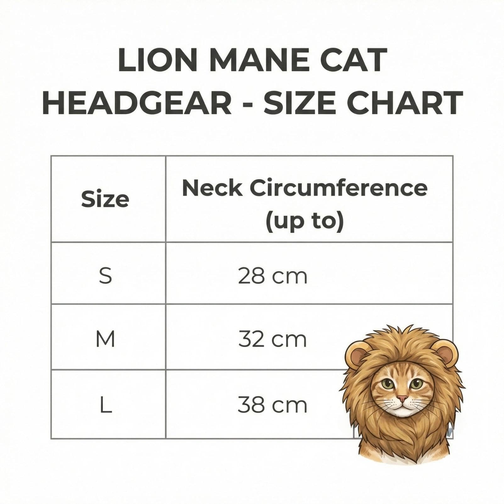 Adjustable Lion Mane Wig Pet Costume, Soft Halloween Cat Clothing with Secure Fit, Comfortable Feline Apparel for Parties, Fun Photo Sessions with Adorable Cat Costumes (Size S)
