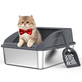 AIPERRO Stainless Steel Litter Box | Metal Litter Box with Lid for Kitty