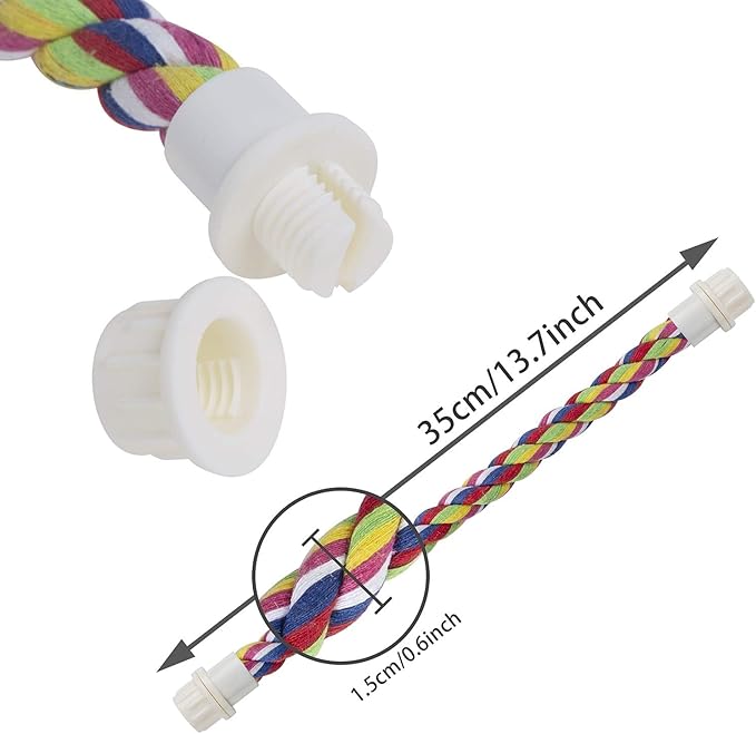Petsvv Rope Bungee Bird Toy, Small