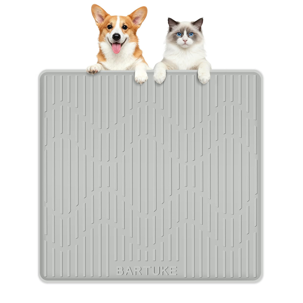 Silicone Cat & Dog Food Mat 40" x 22" Pet Feeding Mat for Food and Water