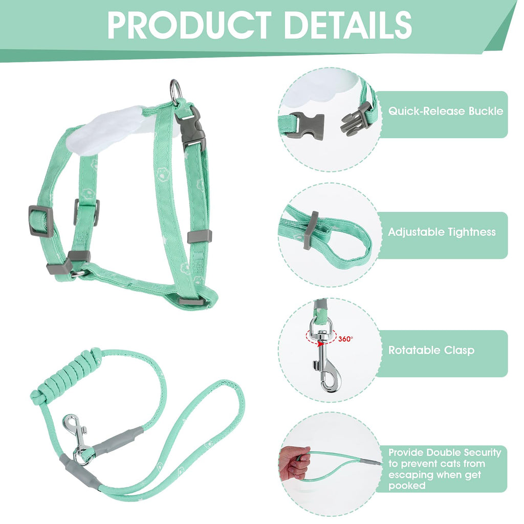 TIESOME Cat Harness and Leash Set, Adjustable Gradient Kitten Harness