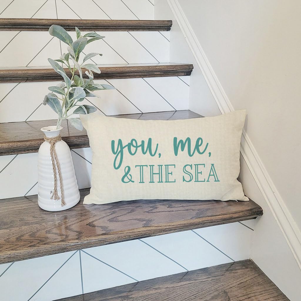 PANDICORN Summer Beach Throw Pillow Covers 12x20 Inch, You Me and The Sea