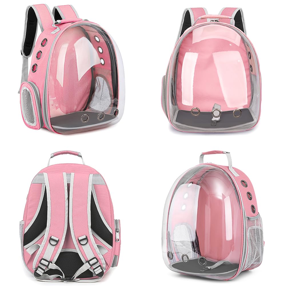 Pet Backpack Carrier,Bubble Backpack Cat Carrier,Pets and Small Dogs,Space Capsule Pet Carrier for Traveling, Walking, Hiking and Outdoor Activities (Pink)