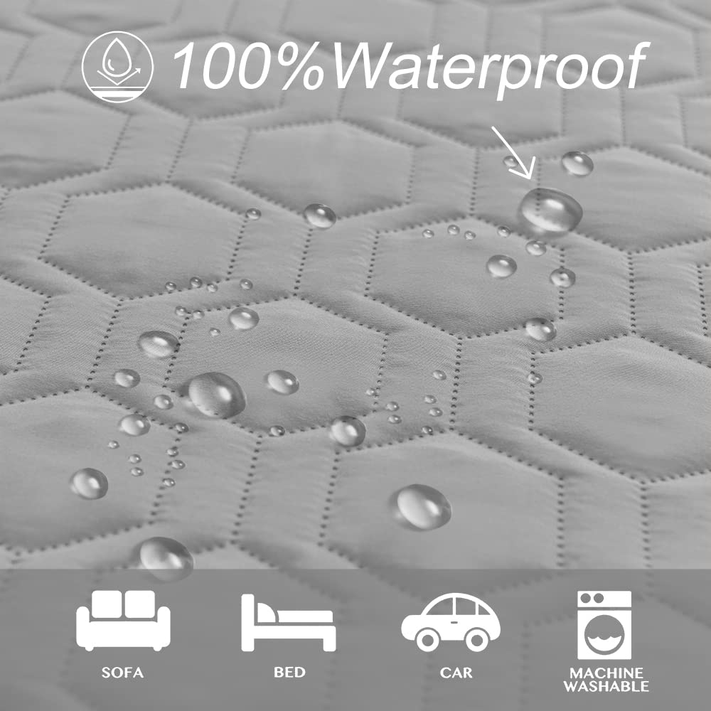 Tcksstex Waterproof and Non-Slip Dog Bed Cover and Pet Blanket Sofa Pet Bed Mat ，car Incontinence Mattress Protectors Furniture Couch Cover for Most Cats Dogs,Pets（30x70-Light Grey）