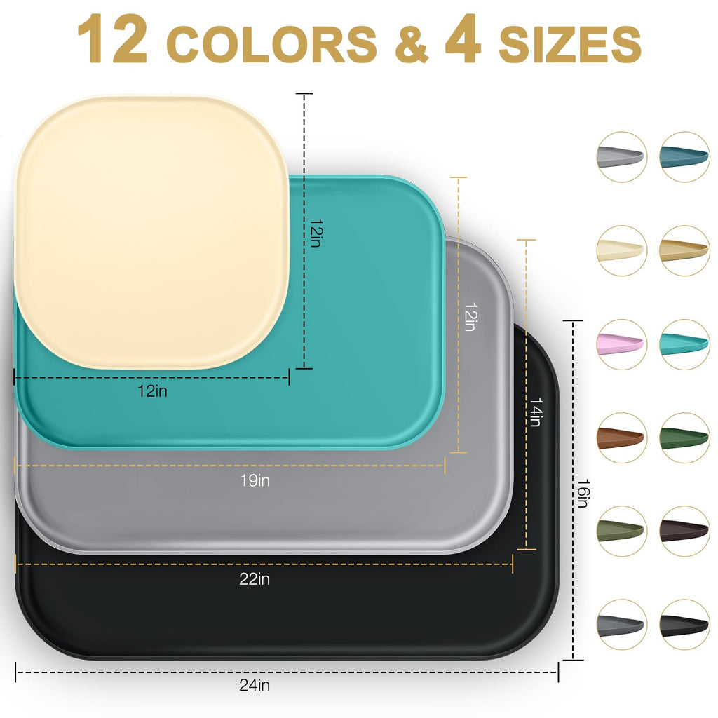 SMILOOL Waterproof Silicone Pet Food Mat with Raised Edge for Dog & Cat