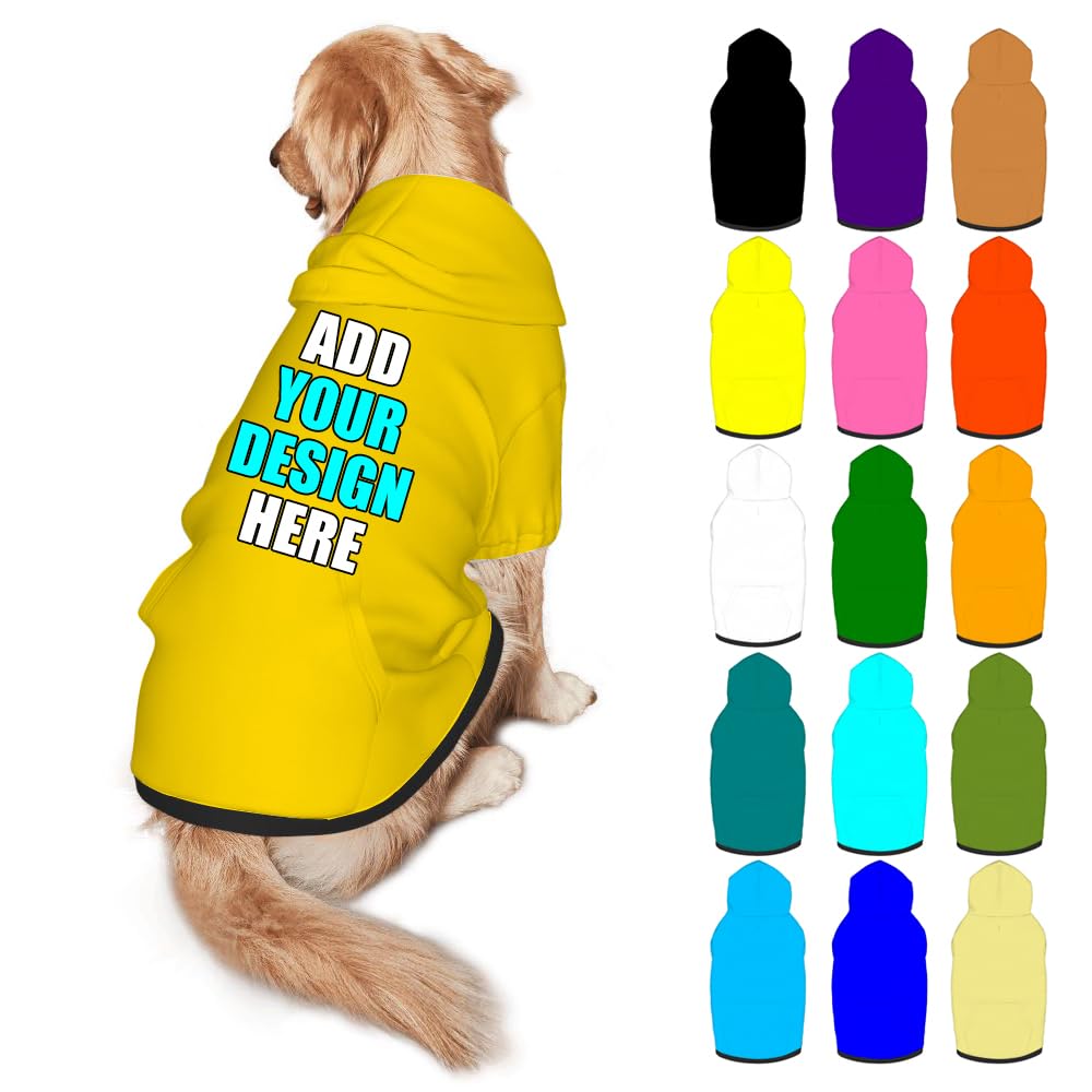 Mynvzrk Custom Dog Clothes with Photo Name Logo Personalized Dog Sweaters for Small Medium Large Dogs Breathable Warm, Navy, XL