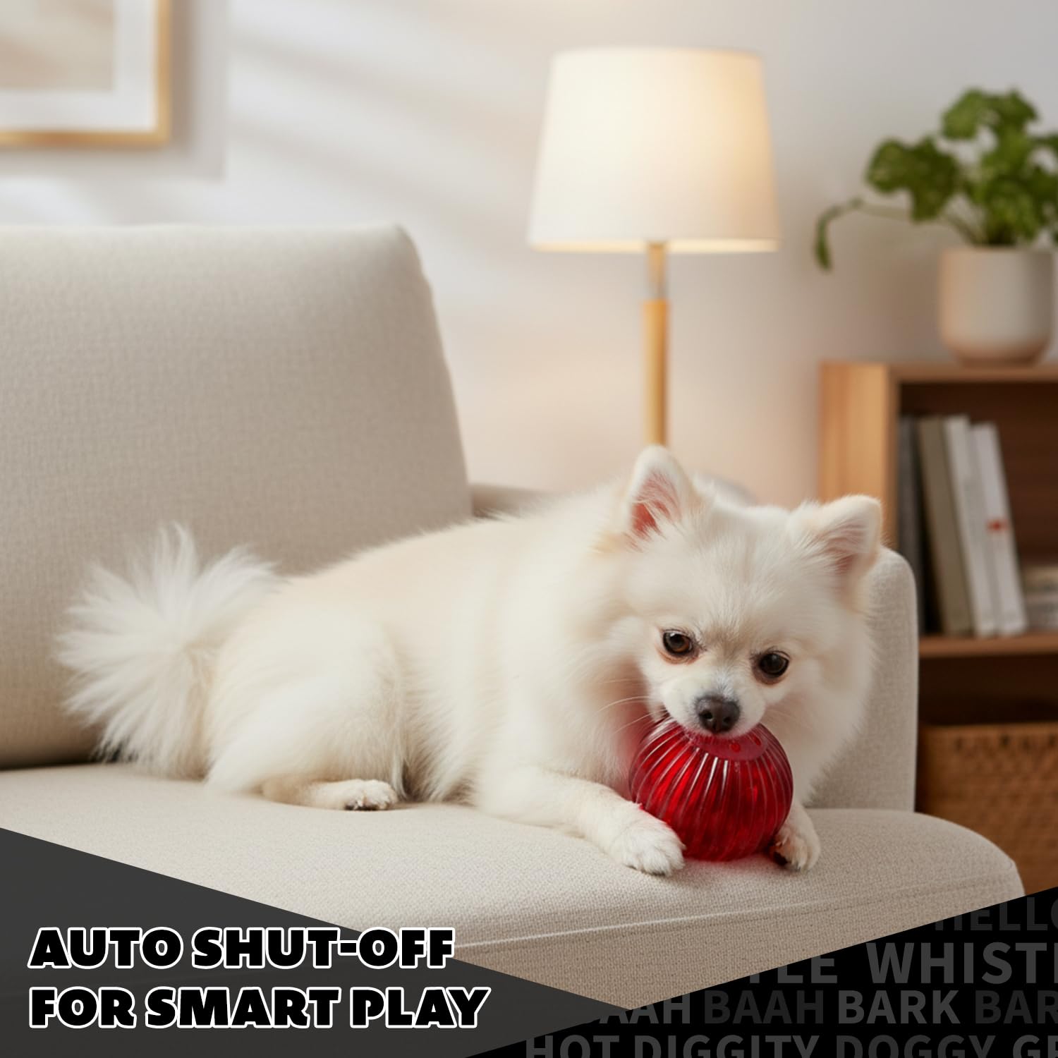 Pet Qwerks Blinky Babble Ball - Flashing Interactive Chew Dog Toy - Small