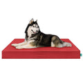 FurHaven Cooling Dog Bed – XXL Foam Mattress for Joint Pain Relief, Waterproof Liner, Removable Washable Cover, Durable for Outdoor Use, Deluxe Grid Indoor/Outdoor Bed – Red, Jumbo Plus