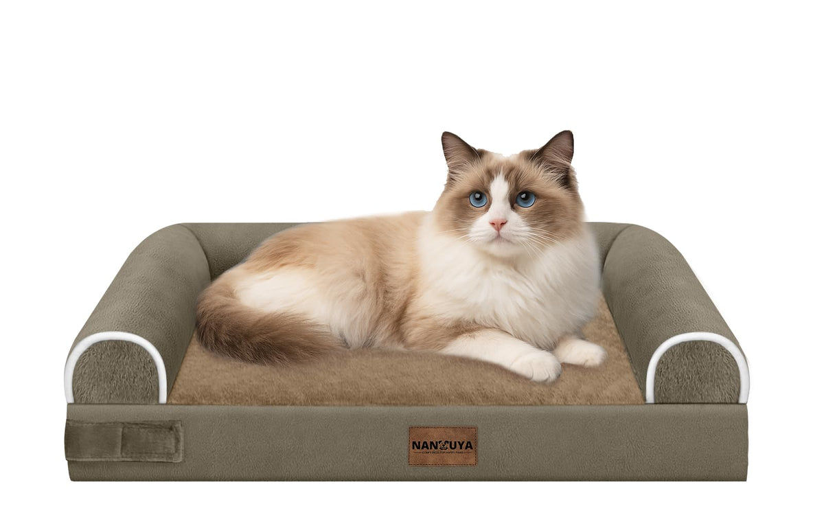 NANUYA Orthopedic Dog Bed for Jumbo Dogs, 48 x 33 Inch, Light Grey