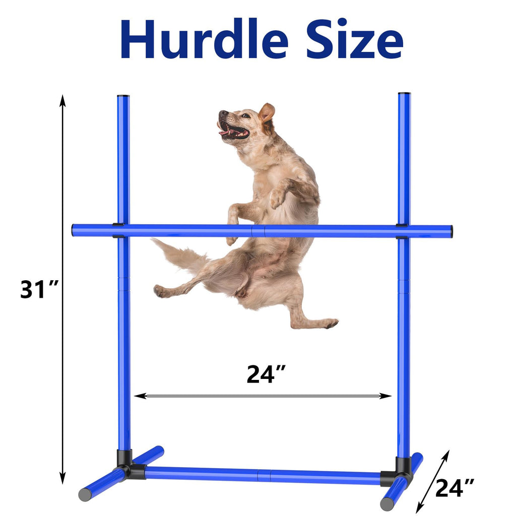 MAICOBI 6 Weave Poles or 2 Hurdle Dog Agility Set, Indoor & Outdoor