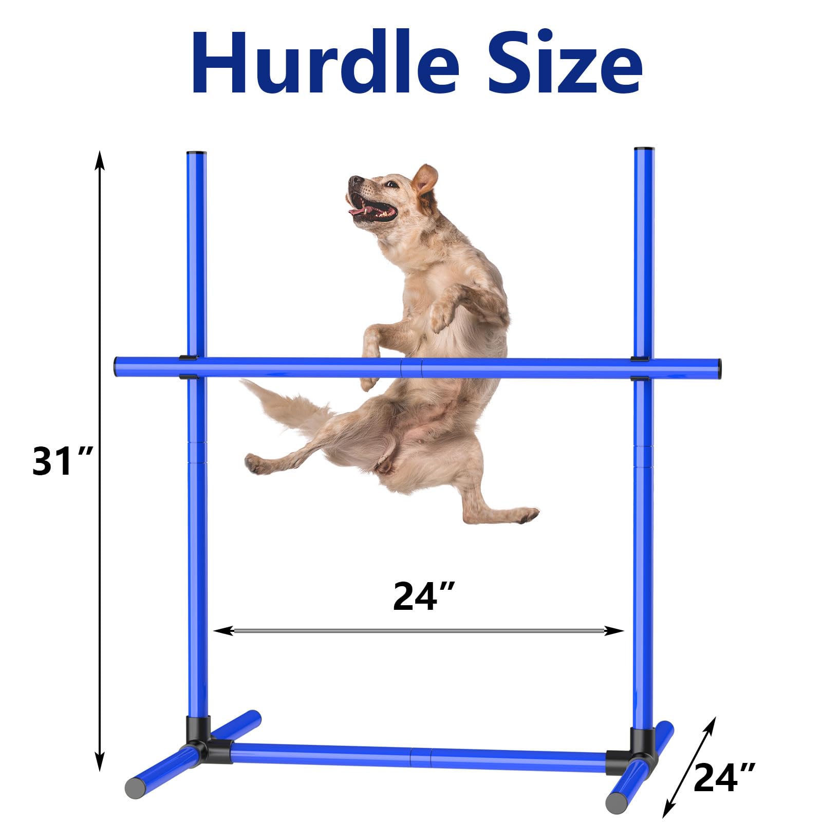 MAICOBI 6 Weave Poles or 2 Hurdle Dog Agility Set, Indoor & Outdoor