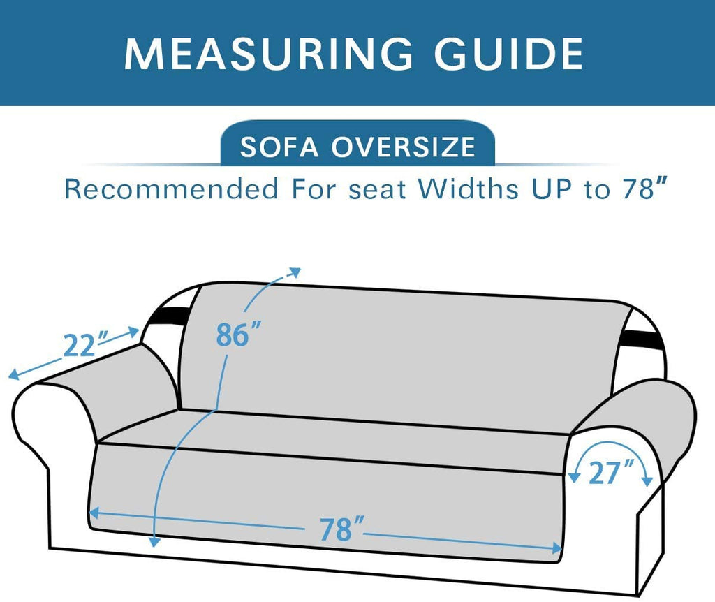 H.VERSAILTEX Reversible Sofa Slipcover Furniture Protector Water Resistant 2" Elastic Straps Sofa Cover Couch Covers Pets Kid Fit Sitting Width Up to 78" (Oversized Sofa: 86" x 132", Dark Teal/Beige)