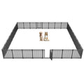 Petorldog Dog Playpen Metal Dog Fence Outdoor for Yard 32" Height 32 Panels Portable Dog Pen Pet Kennel for RV Camping(Black-Silver)