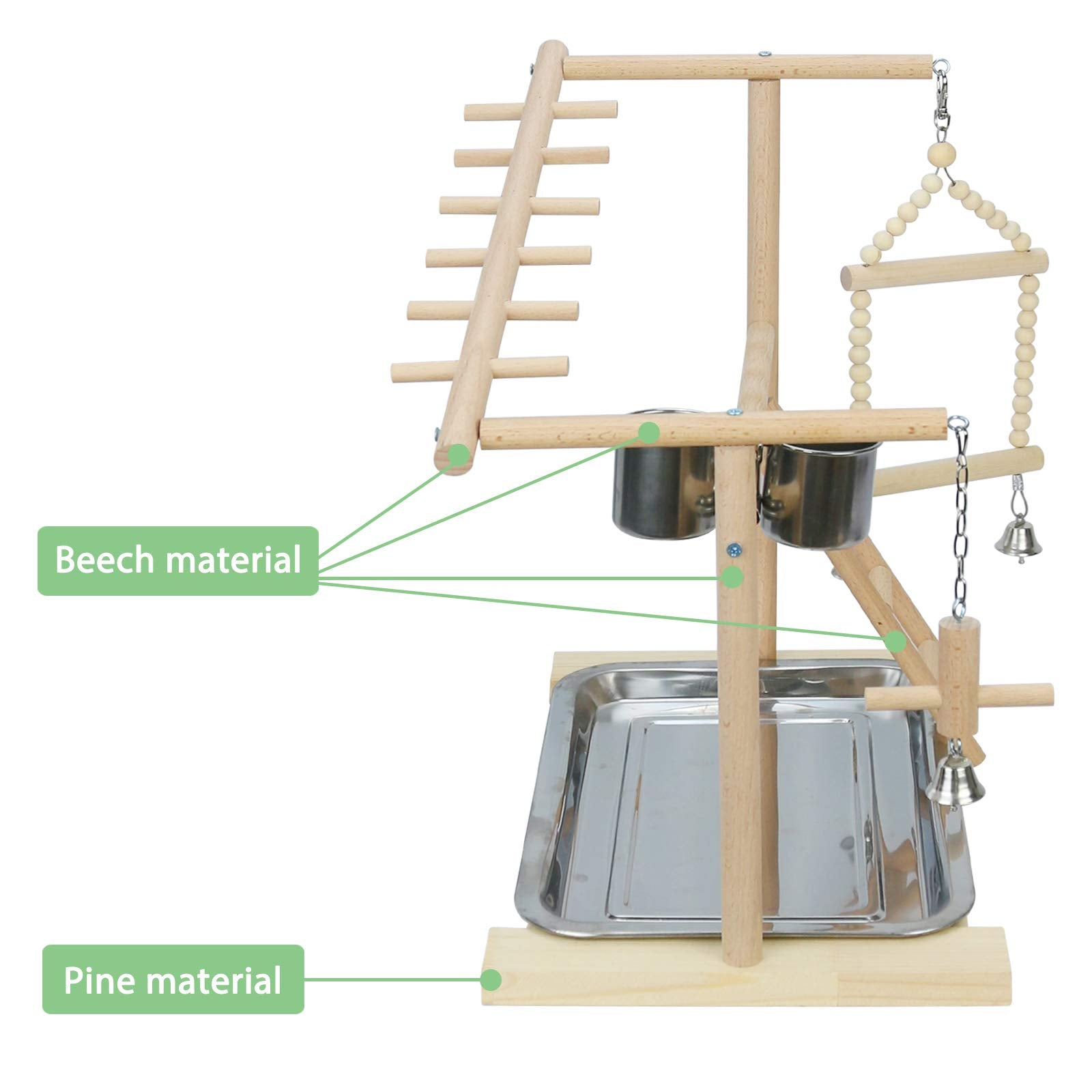 Ibnotuiy Parrot Playstand Bird Playground Wood Perch Stand