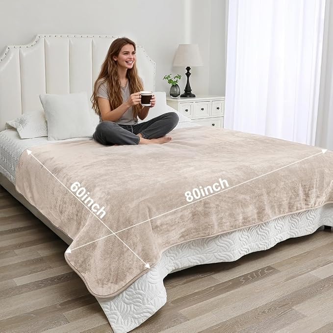 Yarelinza Waterproof Bed Blanket - Reversible Sherpa Throw with Leak-Resistant TPU Layer - 80x60 Stain Resistant, Machine Washable Bed Protector for Couch, Bed & Pets