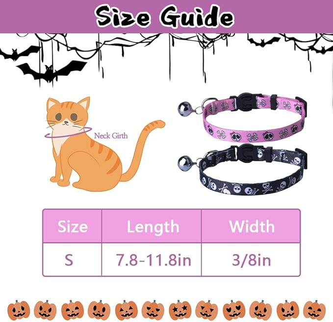 PUPTECK Cat Collar Breakaway with Bells, Adjustable Kitten Collar Outfit