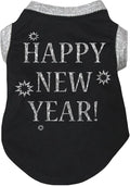 Petitebella Bling Happy New Year Puppy Dog Shirt (Black/Sliver, XXX-Large)