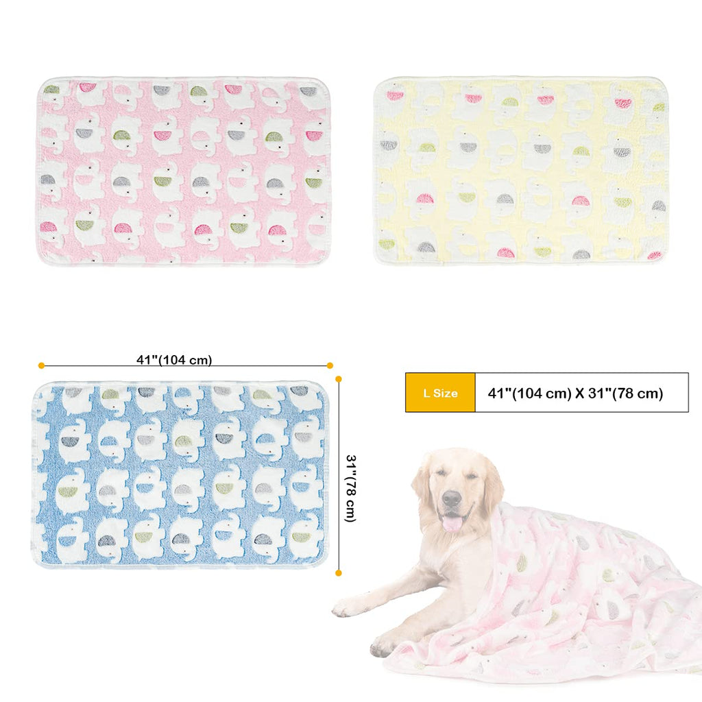 Dono 1 Pack 3 Dog Blankets, Soft Fluffy Fleece Pet Blanket Warm Sleep Mat Paw Print Design Puppy Kitten Throw Blanket Doggy Mat, Blanket for Dogs