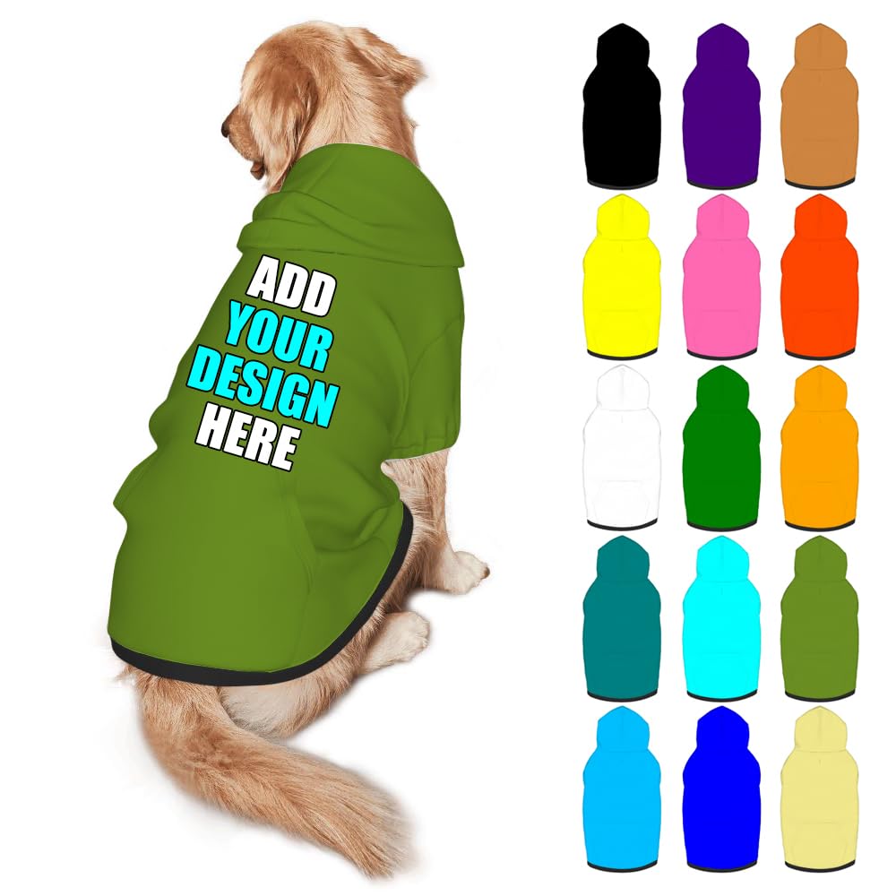 Mynvzrk Customized Dog Hoodie with Name Logo Personalized Text Soft & Warm for Puppy Sweatshirt Hooded for Small Medium Large Dogs Girl/Boy Cats/Kitten, MediumPurple, M