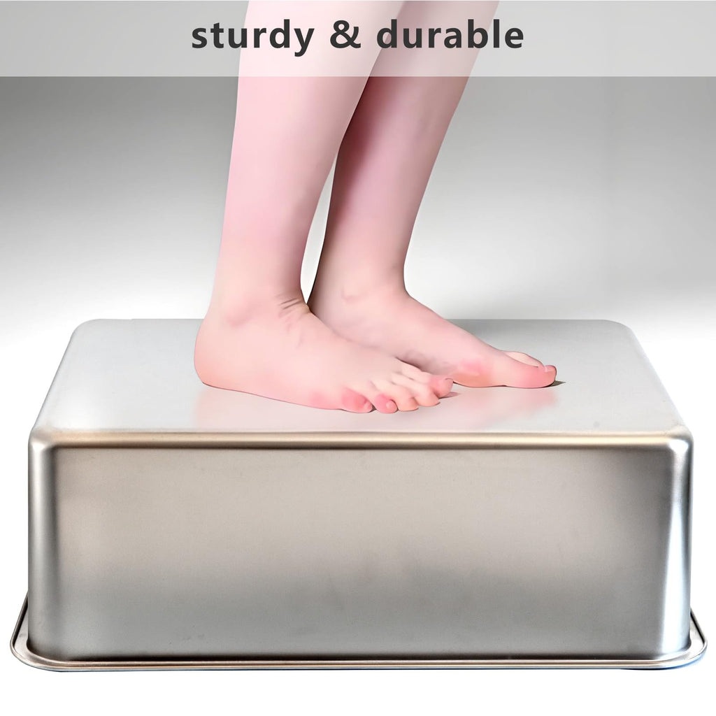 2-Pack Stainless Steel Cat Litter Boxes, Includes Catnip Fish Toy & Wand Feather Toy Refill, Easy to Clean, Pet Toilet Supplies for Kitten, Kitty, Rabbit, Metal Litter Pans for Multi-Cat Homes