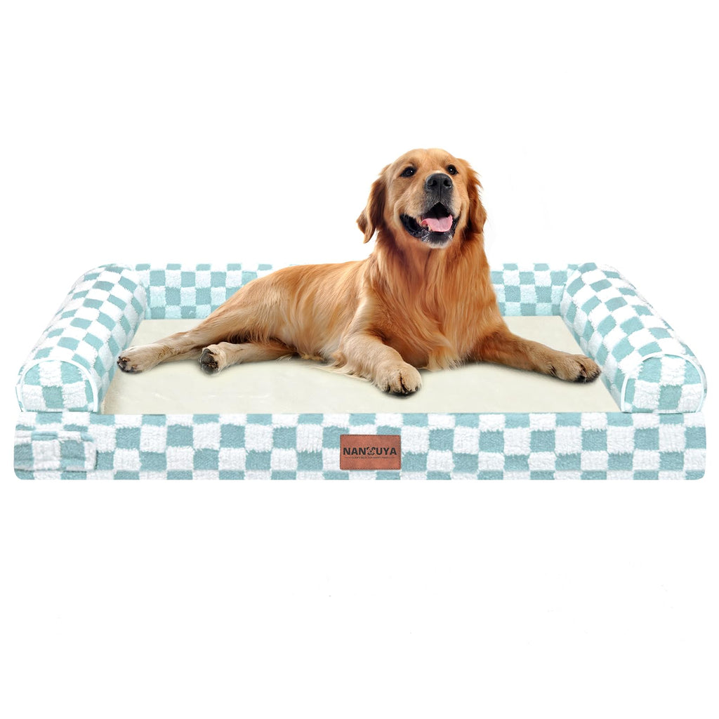 NANUYA Orthopedic Dog Bed for Jumbo Dogs, 48 x 33 Inch, Light Grey