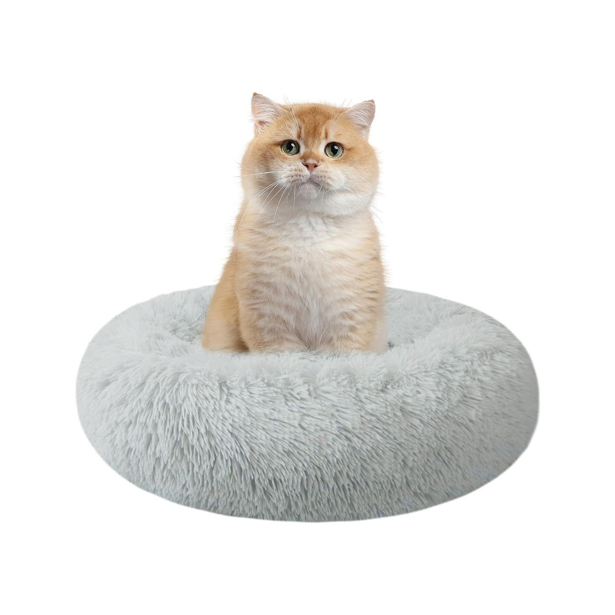Dog Bed for Small Medium Large Dogs Cats, 20 inch Calming Washable-Round Cozy Soft Pet Bed for Puppy and Kitten with Slip-Resistant Bottom
