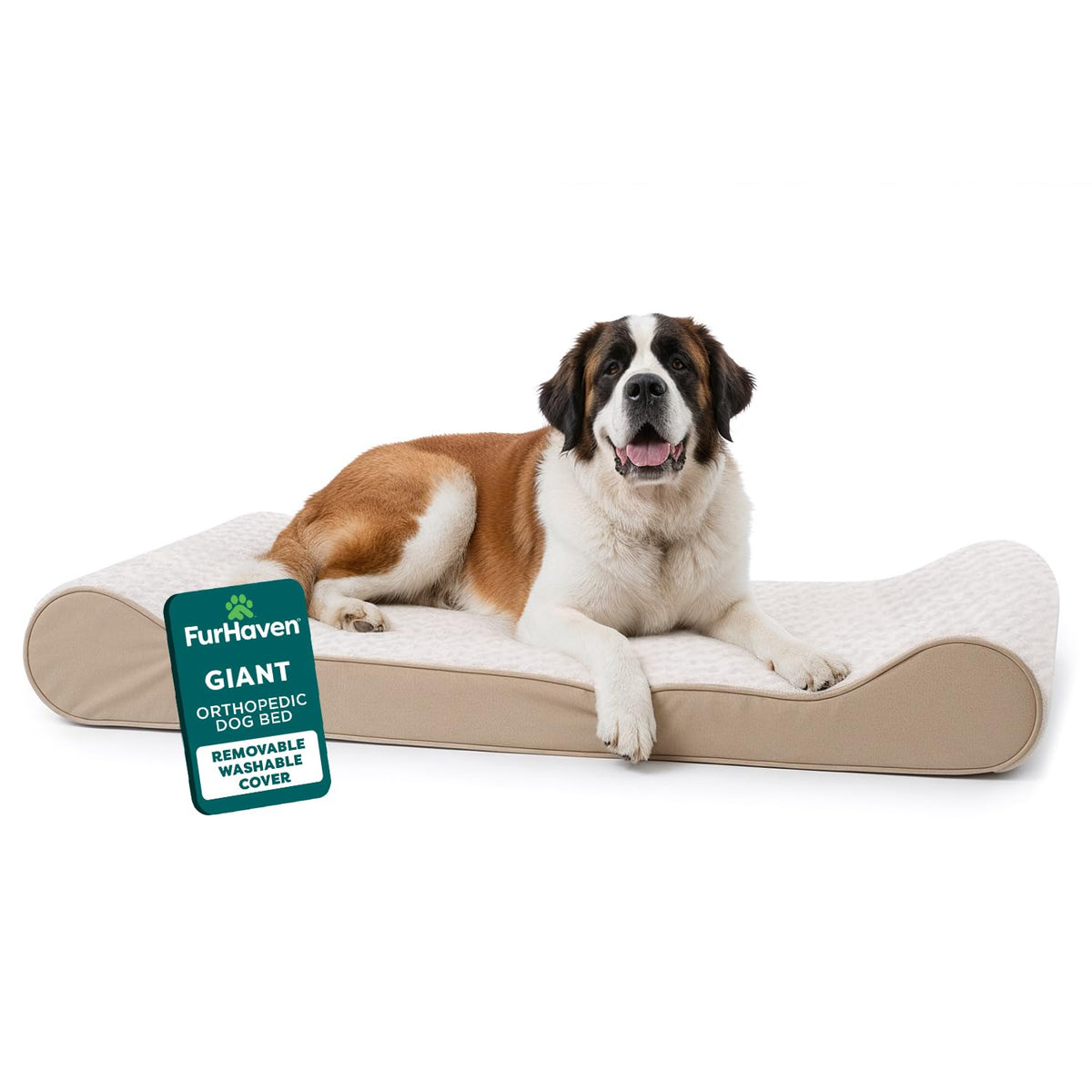 Furhaven Orthopedic Dog Bed for Large Dogs w/ Removable Washable Cover, For Dogs Up to 150 lbs - Ultra Plush Faux Fur & Suede Luxe Lounger Contour Mattress - Gray, Jumbo Plus/XXL