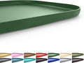 Silicone Pet Feeding Mat with Raised Edge for Food and Water, Dog Bowl Mats, Cat Bowls Placemat with High Lip for Floor Waterproof, Rubber Tray for Cats and Dogs 22 x 14 x0.8 Dark Olive