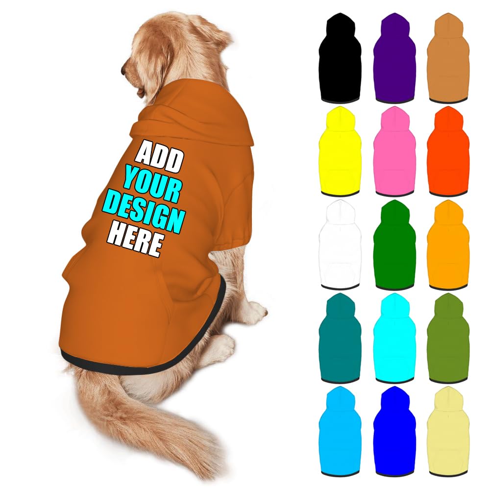 Mynvzrk Custom Dog Clothes with Photo Name Logo Personalized Dog Sweaters for Small Medium Large Dogs Breathable Warm, Navy, XL