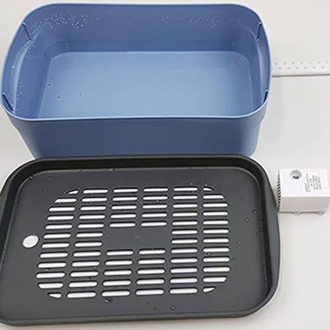 Parrot Bathtub, Automatic Circulating Water Bird Shower Pet Bird Bath for Cockatiel, Power Plug for Small Medium Birds Parakeets Cockatiel African Grey Lovebird (Dark Blue)