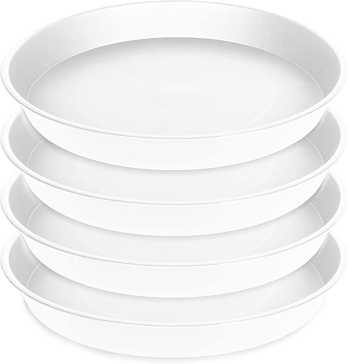 Bleuhome 6 Pack of 6 inch Plant Saucer Drainage Tray, 4 5 7 8 10 12 13 15 17 19 inch Plastic Plant Water Tray, Flower Saucers for Indoors, Plant Dishes for Pots Base (6 inch — 16" (4 pack)