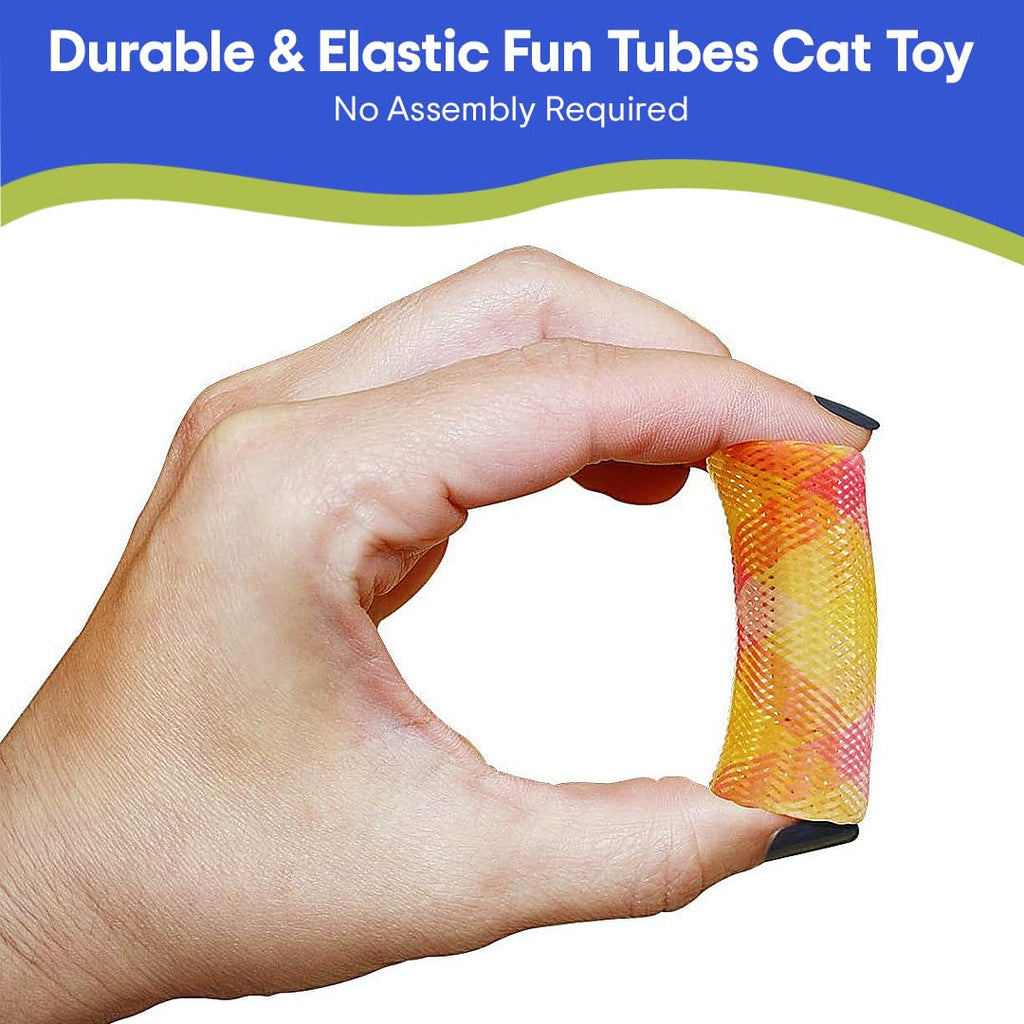 SPOT Kitty Fun Tubes Cat Toy with Catnip Inside | Bouncy Interactive Mesh Toy for Cats and Kittens to Bite, Swat and Chase | 3 Pieces