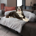 Tinaco Calming Dogs/Cats Bed Mats, Dog Pad Washable Removable Couch Cover, Plush Long Fur Mat for Pets, Waterproof Lining, Perfect for Small, Medium and Large Dogs and Cats (Light Gray, 53"x39")