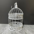 Round Birdcages Vintage Decorative Iron Bird cage Wedding Decor Flower cage Decor Props Hanging Flower Frame Bird cage decorCenterpieces Small Birds Wedding Party Indoor Ourdoor Decoration (White)
