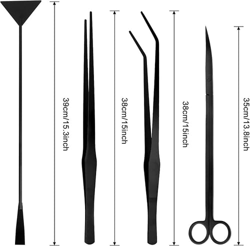 15Inch Extra Long Design Aquarium Aquascaping Tool Kit, Stainless Steel
