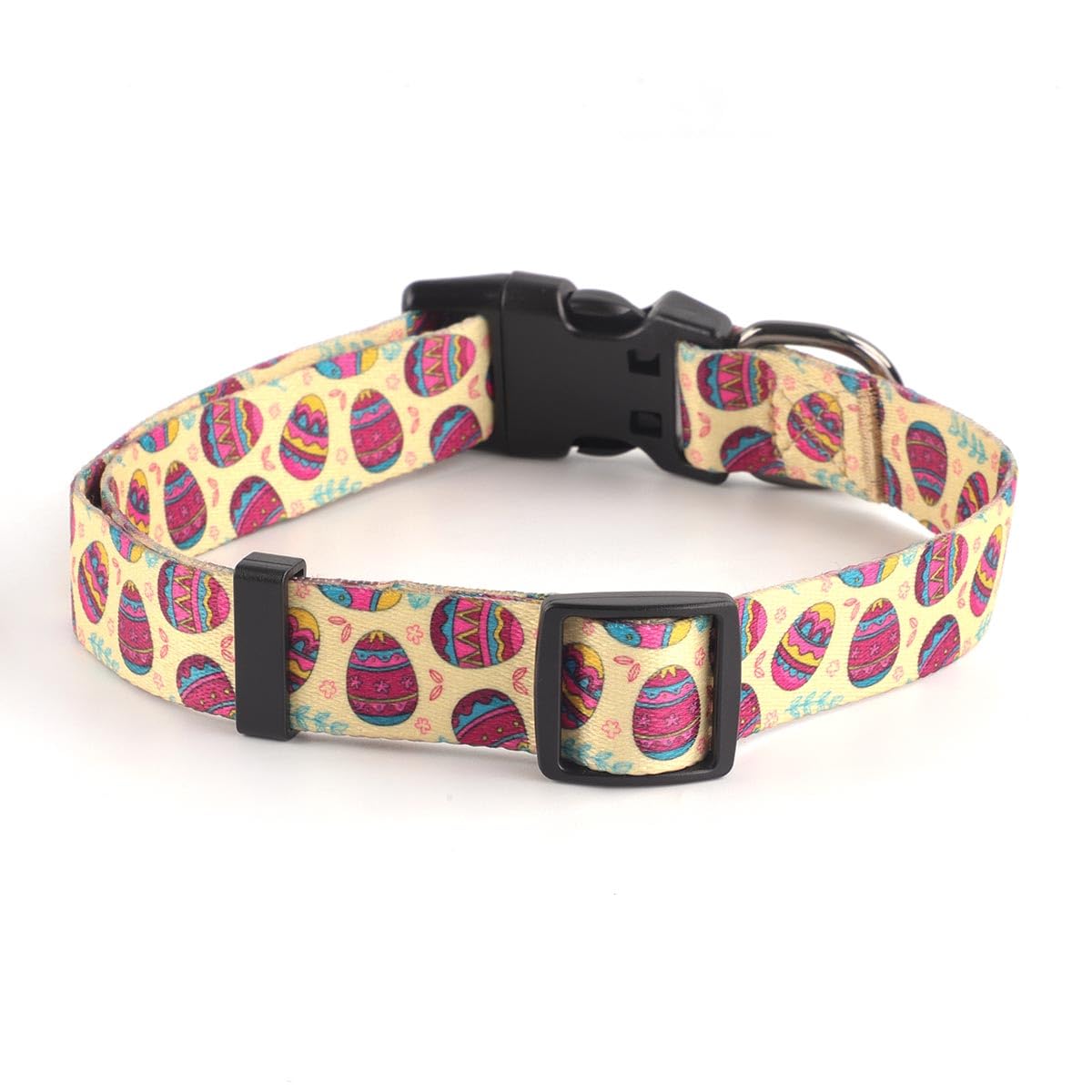 QQPETS Adjustable Soft Dog Collar: Print Flower Pink Multicolor Cute Patterns for XS Small Medium Large Pet Girl Boy Puppy Walking Running Training