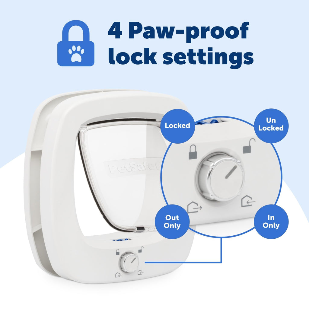 PetSafe Big Cat Door, Interior/Exterior, 4-Way Lock, Soft-Close, Up to 25lb