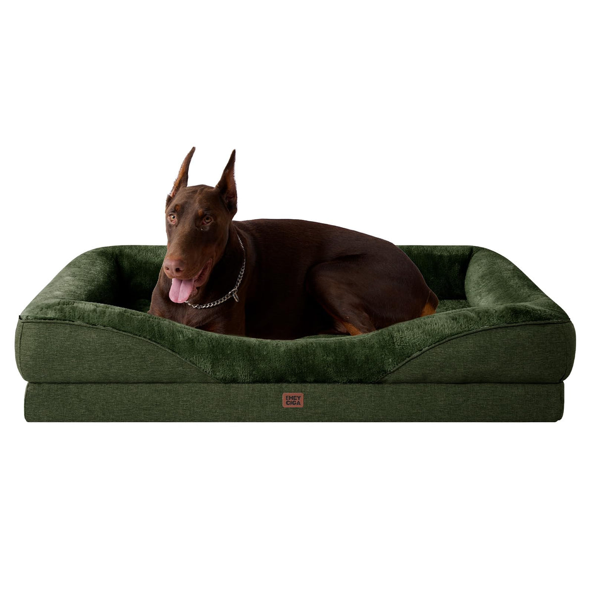EHEYCIGA Orthopedic XL Dog Bed for Large Dog, Memory Foam Dog Couch, Beige
