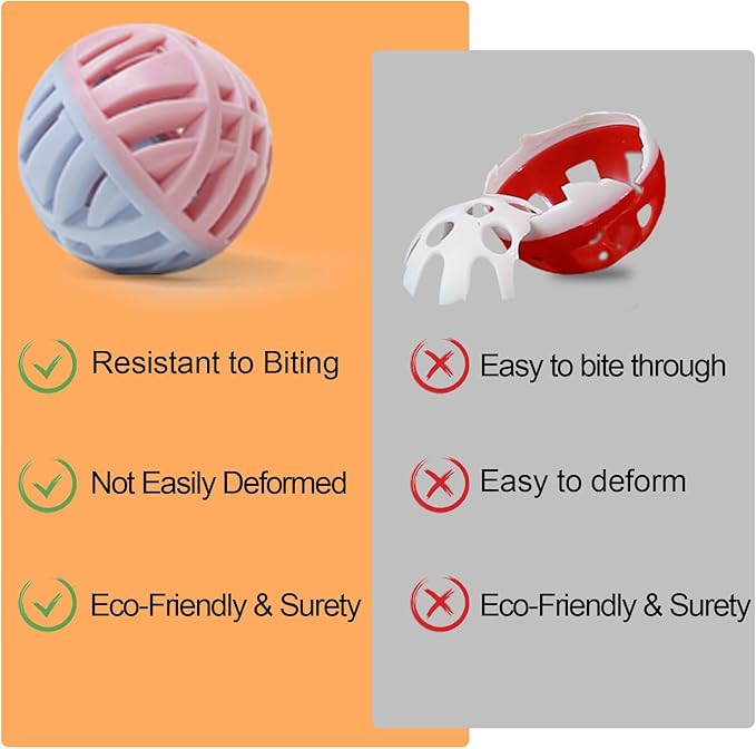 MeowAroma Cat Toy Balls with Bell Inside, Rubber, 2 inches, 3 Pcs