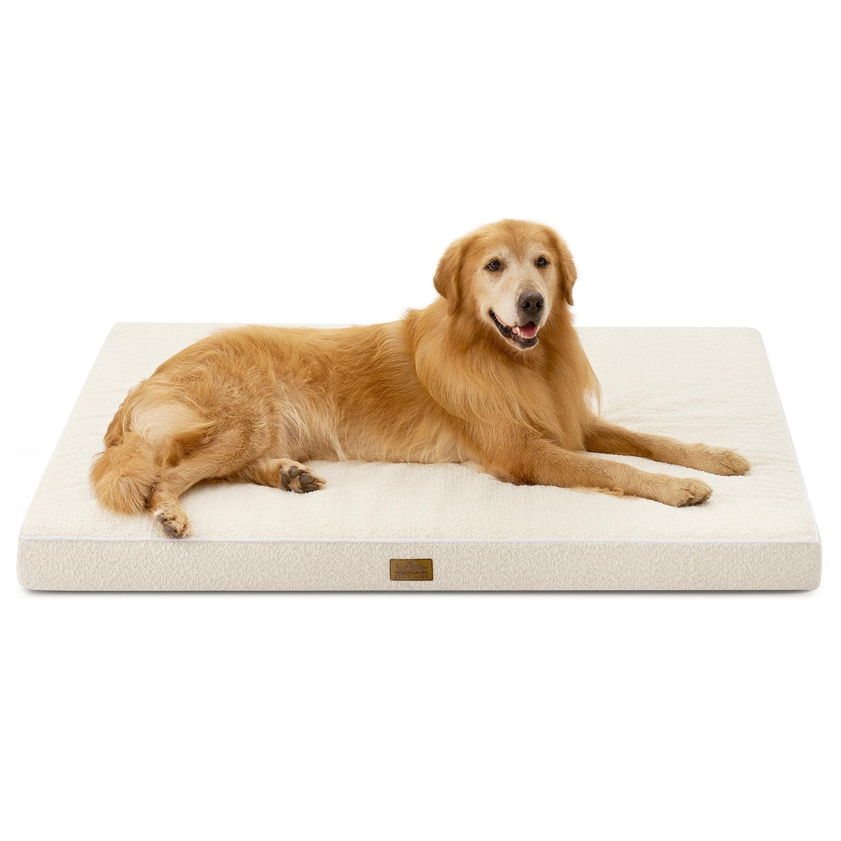 COZY KISS Flat Dog Crate Bed Washable for Small Dogs, S 24x16 inch Beige
