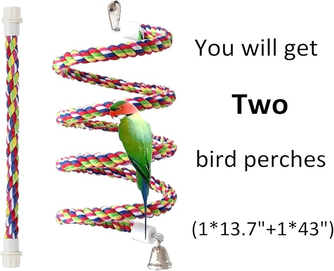 Petsvv Rope Bungee Bird Toy, Small