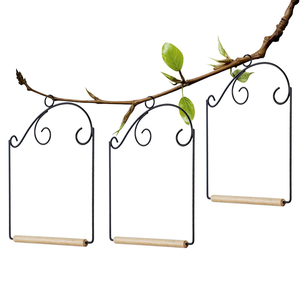 winemana Set of 3 Hummingbird Swings, Rust Resistant Metal Frame, Wooden Dowel, Attach to Bird Feeders, Perfect for Hanging Indoor Office Outdoor Trunk Lawn Patio Garden (7.5" x 5.6")