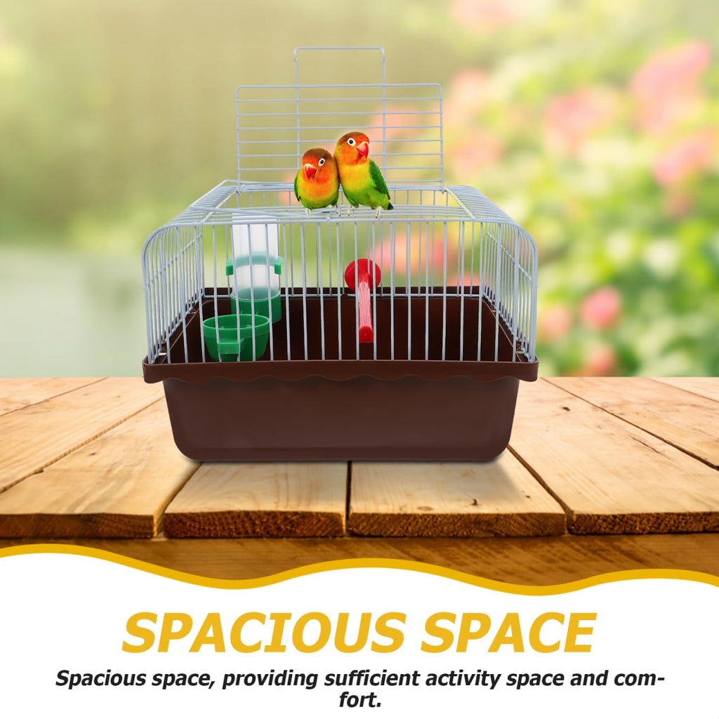 Toddmomy Portable Bird Cage Bird Carrier Travel Cage with Perch Food Box and Water Dispenser Spacious Small for Parakeet Finch Canary 9.29 X 6.57 X 6.29 in