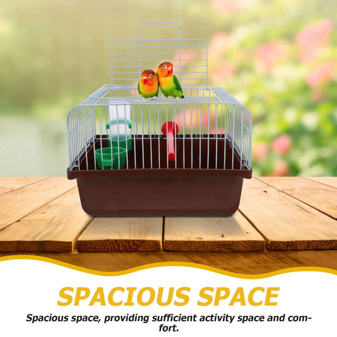 Toddmomy Portable Bird Cage Bird Carrier Travel Cage with Perch Food Box and Water Dispenser Spacious Small for Parakeet Finch Canary 9.29 X 6.57 X 6.29 in